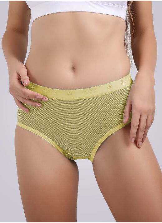 Small Line Women's Full Hip Coverage Combed Cotton Thick Fabric Hipster High Waist ,1 Inch (2.5 cm) Outer Elastic Panties (Pack of 3 - Plain Colours)